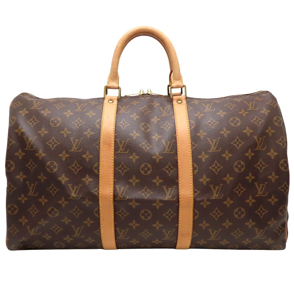 LOUIS VUITTON ルイヴィトン モノグラム キーポル50 M41426 ボストンバッグ ブラウン メンズ/353281【中古】