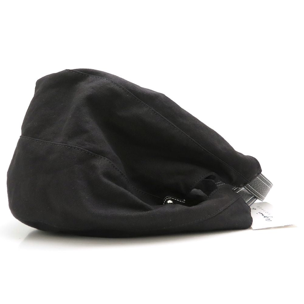agnes b. アニエスベー ハンドバッグ キャンバスxレザー ブラック レディース/353287【中古】