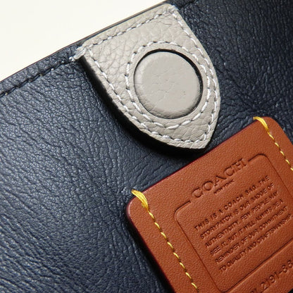 COACH コーチ ハドリー ホーボー 21 88151 2Way ハンドバッグ 日本限定 カラーブロック ポリッシュドペブルレザー グレー ブルー レディース/353292【中古】