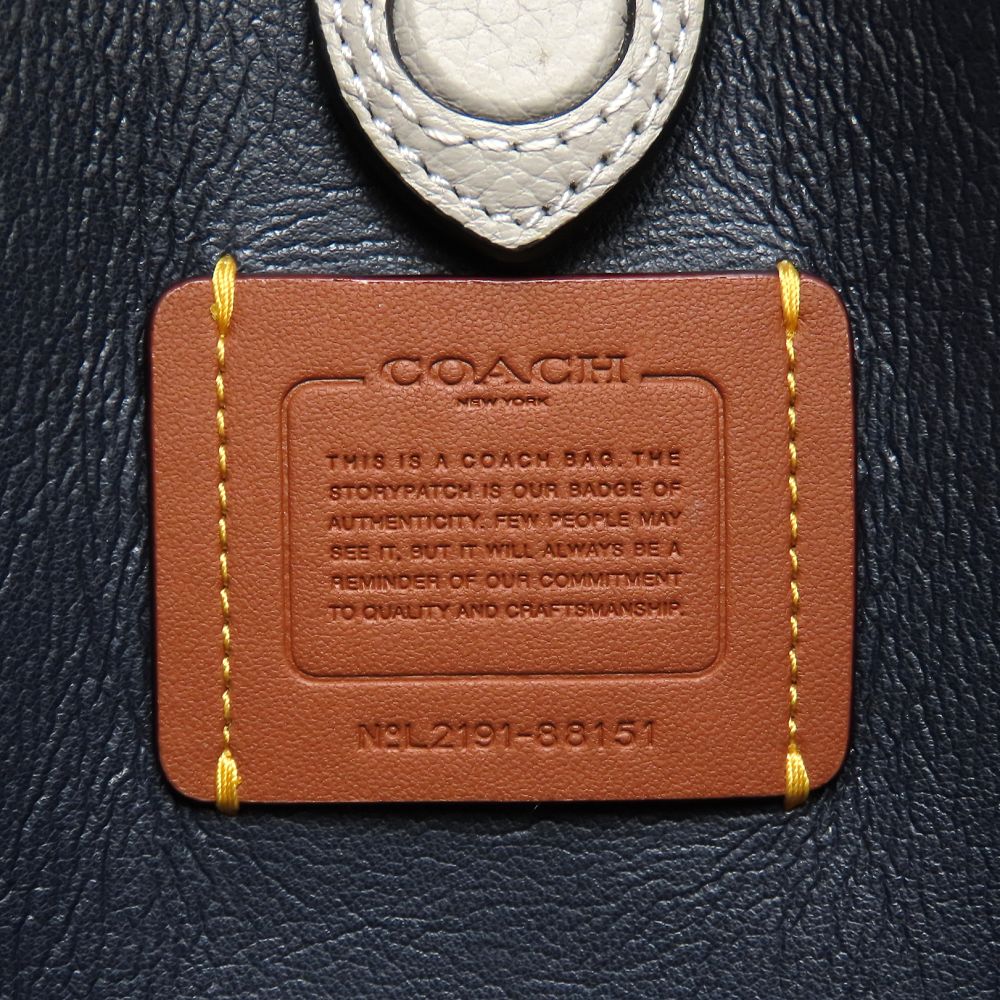 COACH コーチ ハドリー ホーボー 21 88151 2Way ハンドバッグ 日本限定 カラーブロック ポリッシュドペブルレザー グレー ブルー レディース/353292【中古】