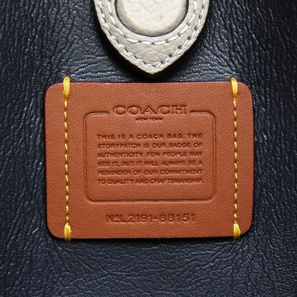 COACH コーチ ハドリー ホーボー 21 88151 2Way ハンドバッグ 日本限定 カラーブロック ポリッシュドペブルレザー グレー ブルー レディース/353292【中古】