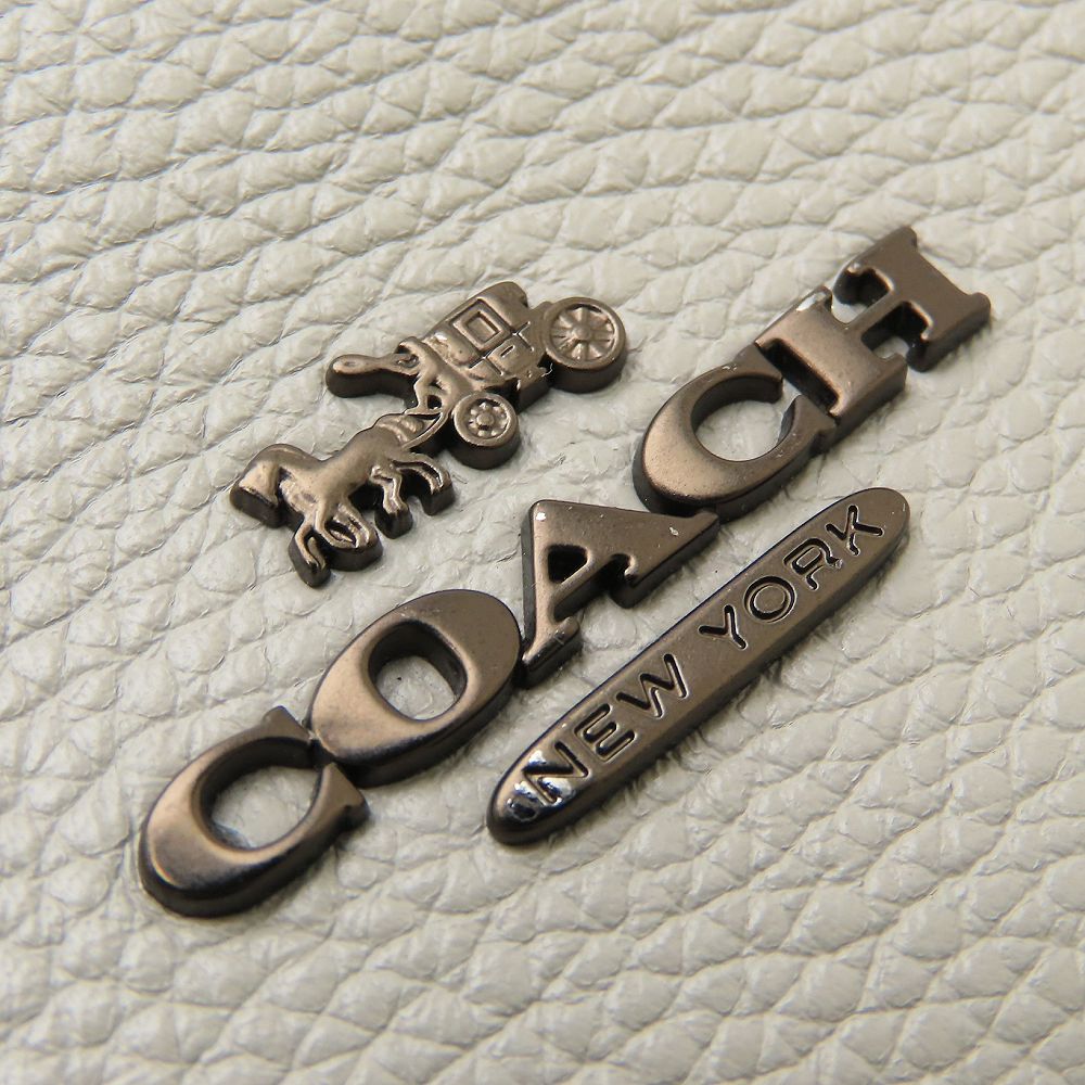 COACH コーチ ハドリー ホーボー 21 88151 2Way ハンドバッグ 日本限定 カラーブロック ポリッシュドペブルレザー グレー ブルー レディース/353292【中古】