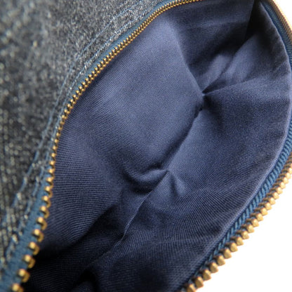 BURBERRY BLUE LABEL バーバリー ブルーレーベル 2Way ハンドバッグ デニムxレザー インディゴ ブラウン レディース/353295【中古】