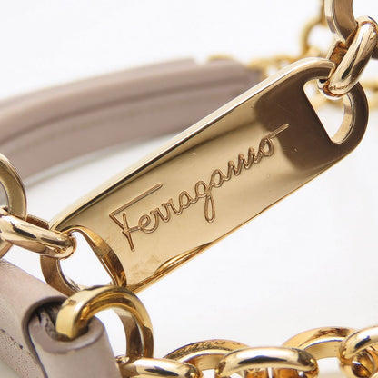 Salvatore Ferragamo サルヴァトーレフェラガモ ダブルガンチーニ チェーンハンドルバッグ AU-21/B992 ハンドバッグ レザー グレー系 レディース/353296【中古】