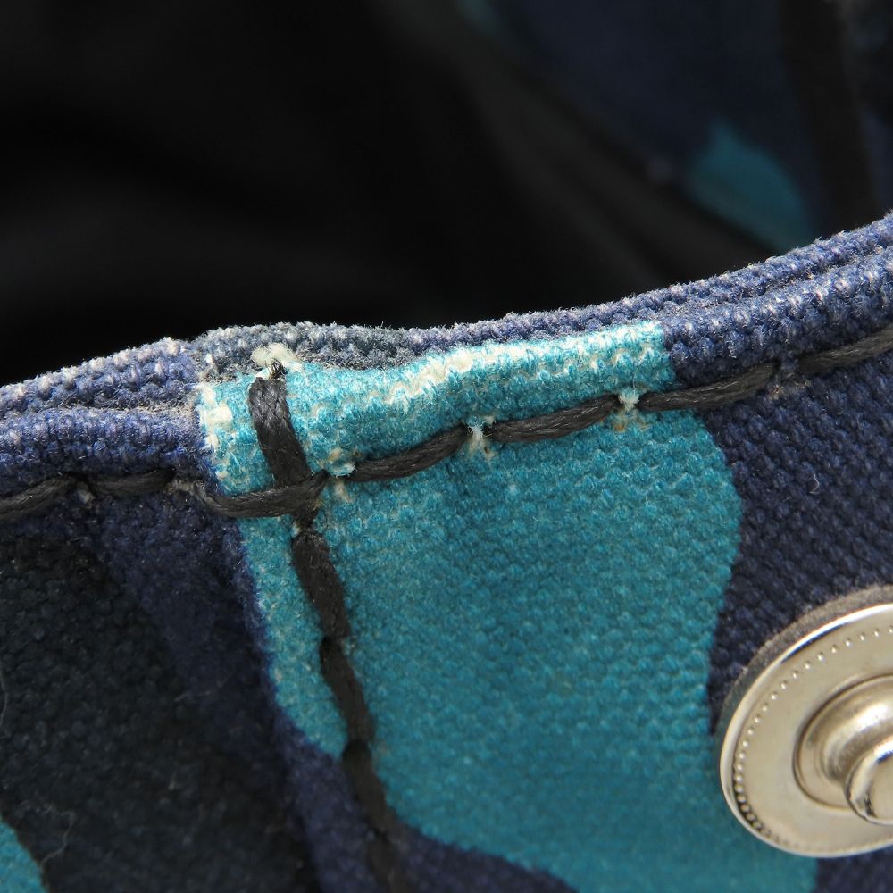 PRADA プラダ 1BG439 トートバッグ カモフラージュ 迷彩 2Way キャンバス ブルー レディース/353297【中古】