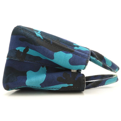 PRADA プラダ 1BG439 トートバッグ カモフラージュ 迷彩 2Way キャンバス ブルー レディース/353297【中古】