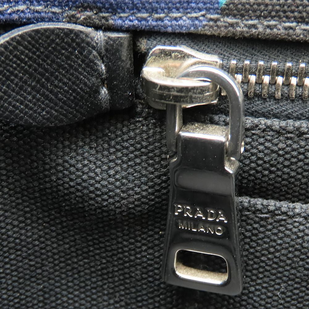 PRADA プラダ 1BG439 トートバッグ カモフラージュ 迷彩 2Way キャンバス ブルー レディース/353297【中古】