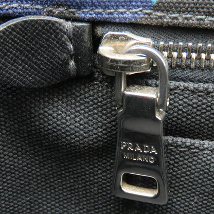 PRADA プラダ 1BG439 トートバッグ カモフラージュ 迷彩 2Way キャンバス ブルー レディース/353297【中古】