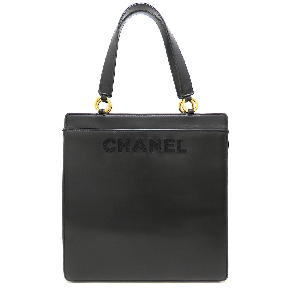 CHANEL シャネル ハンドバッグ トートバッグ ラムスキン ブラック レディース/353300【中古】