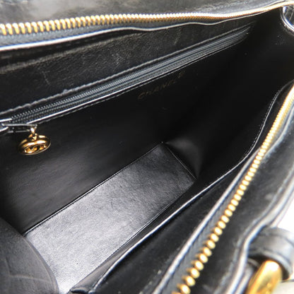 CHANEL シャネル ハンドバッグ トートバッグ ラムスキン ブラック レディース/353300【中古】