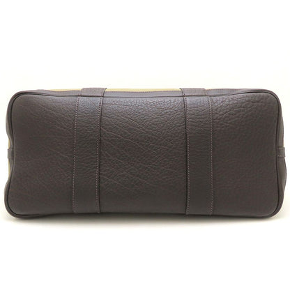 HERMES エルメス ガーデンパーティPM ハンドバッグ T刻印 2015年 ブッフルxトワルオフィシエ カーキ ダークブラウン レディース/353301【中古】
