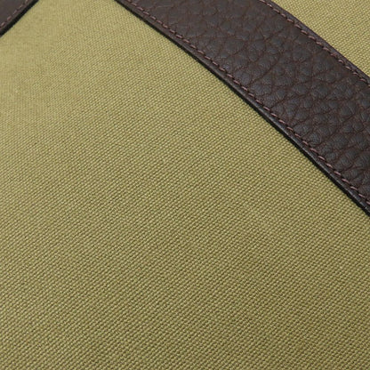 HERMES エルメス ガーデンパーティPM ハンドバッグ T刻印 2015年 ブッフルxトワルオフィシエ カーキ ダークブラウン レディース/353301【中古】