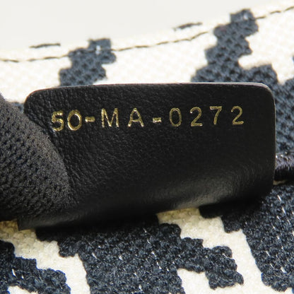 Christian Dior クリスチャンディオール ブックトート ミディアム 50-MA-0272 トートバッグ 千鳥格子 キャンバス ブラック ホワイト レディース/353302【中古】