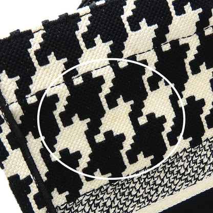 Christian Dior クリスチャンディオール ブックトート ミディアム 50-MA-0272 トートバッグ 千鳥格子 キャンバス ブラック ホワイト レディース/353302【中古】