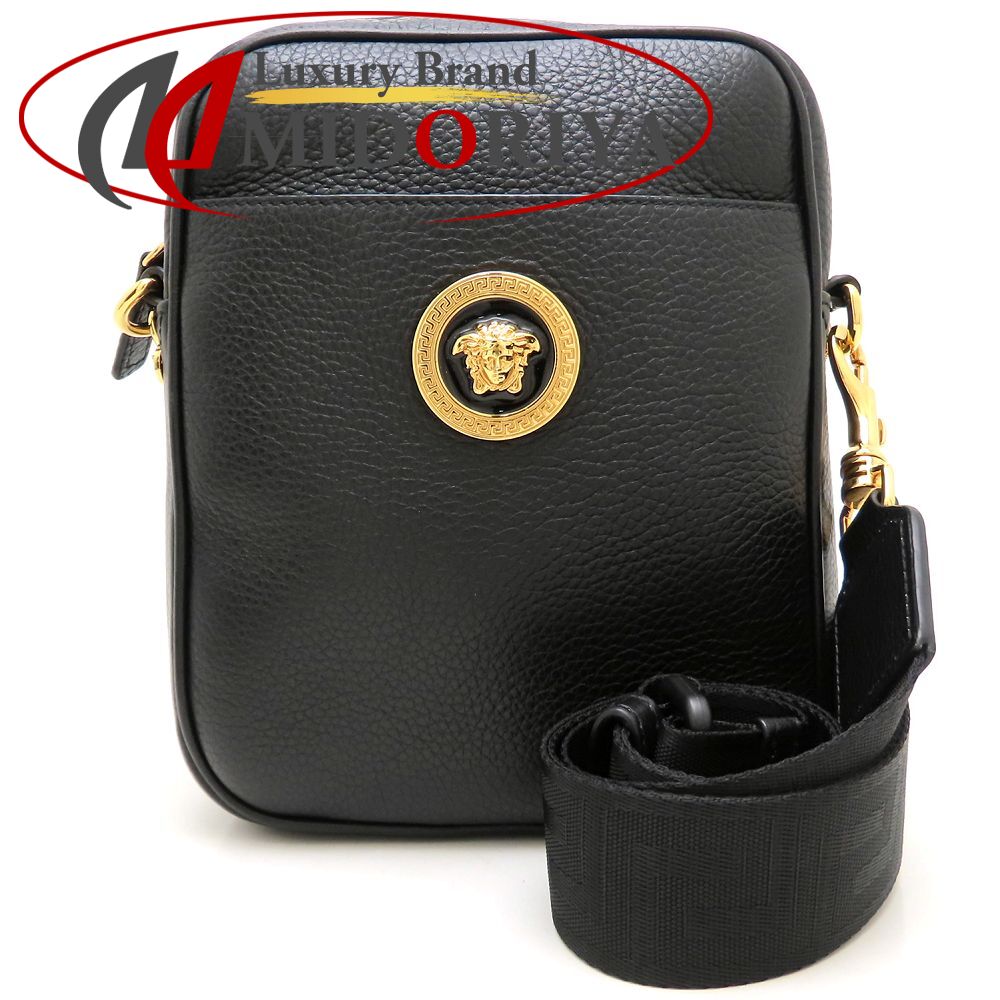VERSACE ヴェルサーチ ラ・メドゥーサ 1002885 ショルダーバッグ レザー ブラック レディース/353314【中古】