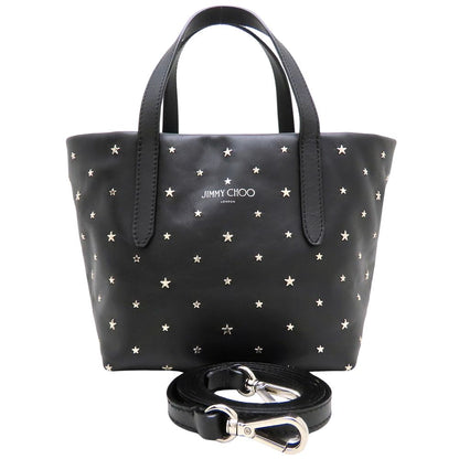 JIMMY CHOO ジミーチュウ ミニサラ 2Way ハンドバッグ レザー スタッズ ブラック レディース/353316【中古】
