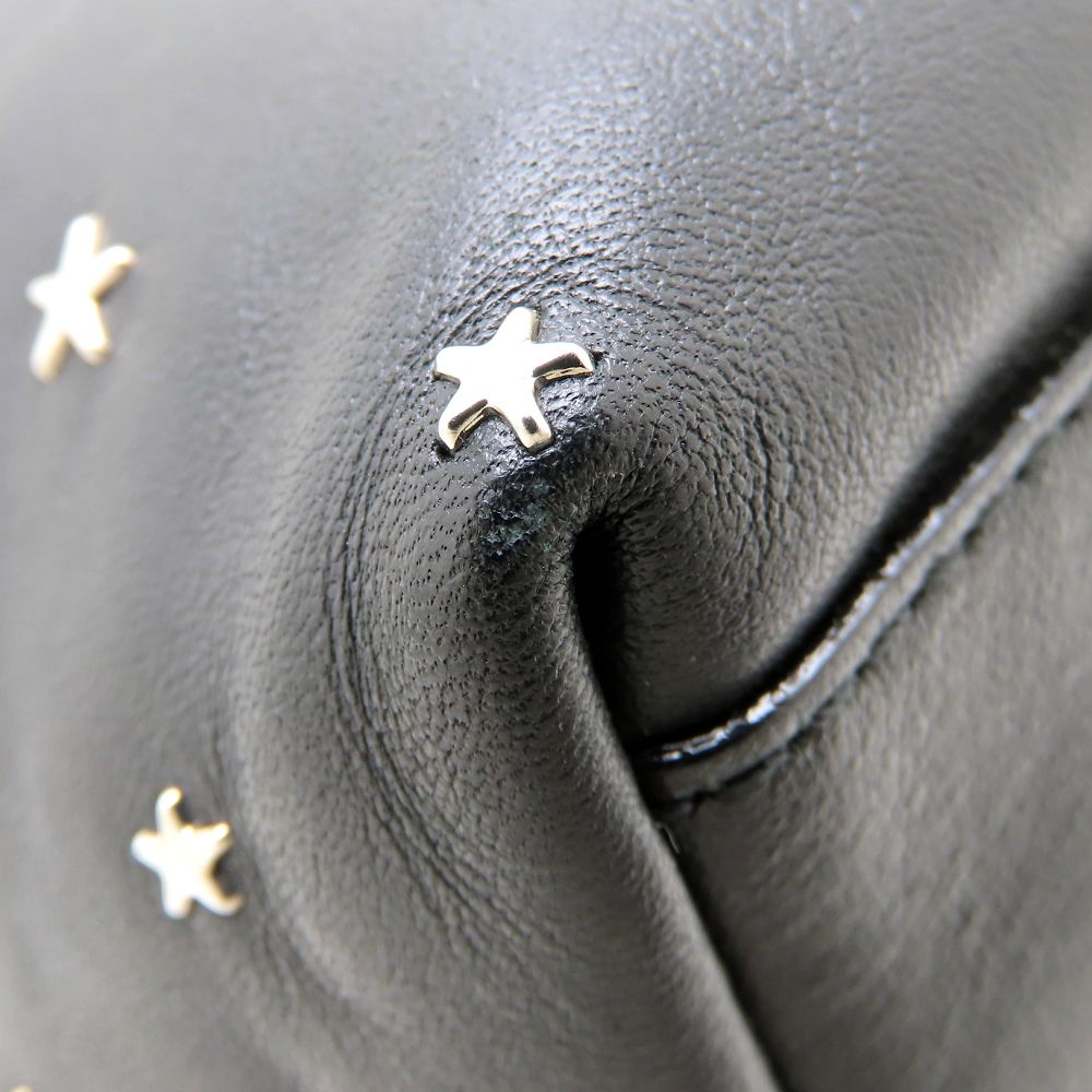 JIMMY CHOO ジミーチュウ ミニサラ 2Way ハンドバッグ レザー スタッズ ブラック レディース/353316【中古】