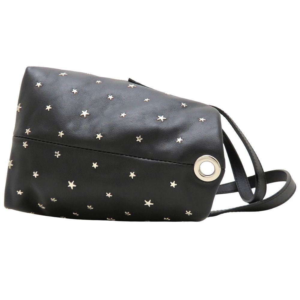 JIMMY CHOO ジミーチュウ ミニサラ 2Way ハンドバッグ レザー スタッズ ブラック レディース/353316【中古】