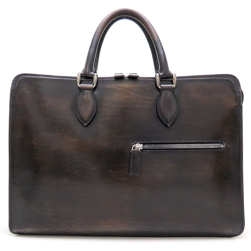 Berluti ベルルッティ ビジネスバッグ ブリーフケース レザー ダークブラウン メンズ/353317【中古】