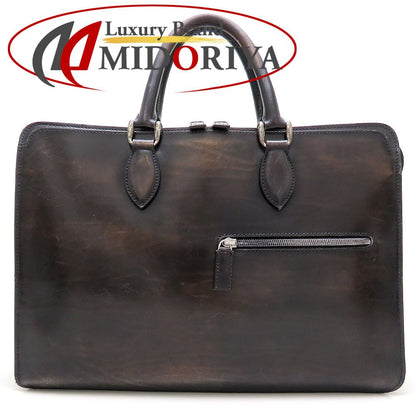 Berluti ベルルッティ ビジネスバッグ ブリーフケース レザー ダークブラウン メンズ/353317【中古】
