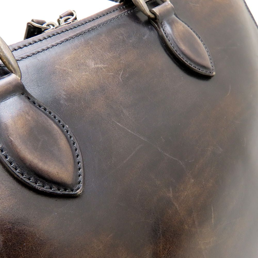 Berluti ベルルッティ ビジネスバッグ ブリーフケース レザー ダークブラウン メンズ/353317【中古】