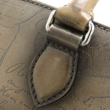 Berluti ベルルッティ トゥジュール ガリバー メッセンジャー ハンドバッグ カリグラフィ スクリットレザー Sandstorm カーキ系 レディース/353318【中古】