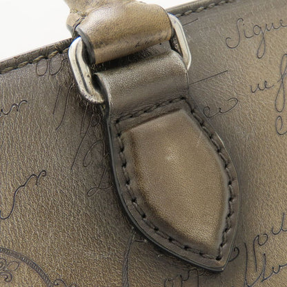Berluti ベルルッティ トゥジュール ガリバー メッセンジャー ハンドバッグ カリグラフィ スクリットレザー Sandstorm カーキ系 レディース/353318【中古】