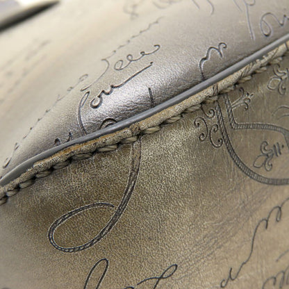 Berluti ベルルッティ トゥジュール ガリバー メッセンジャー ハンドバッグ カリグラフィ スクリットレザー Sandstorm カーキ系 レディース/353318【中古】