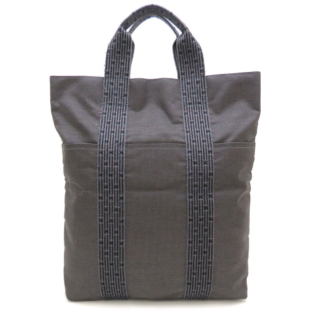 HERMES エルメス エールライン カバストート ハンドバッグ ナイロンキャンバス グレー メンズ/353320【中古】