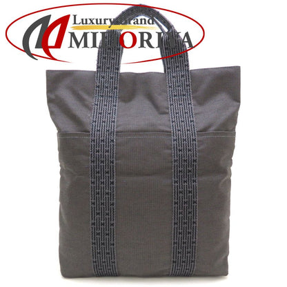 HERMES エルメス エールライン カバストート ハンドバッグ ナイロンキャンバス グレー メンズ/353320【中古】