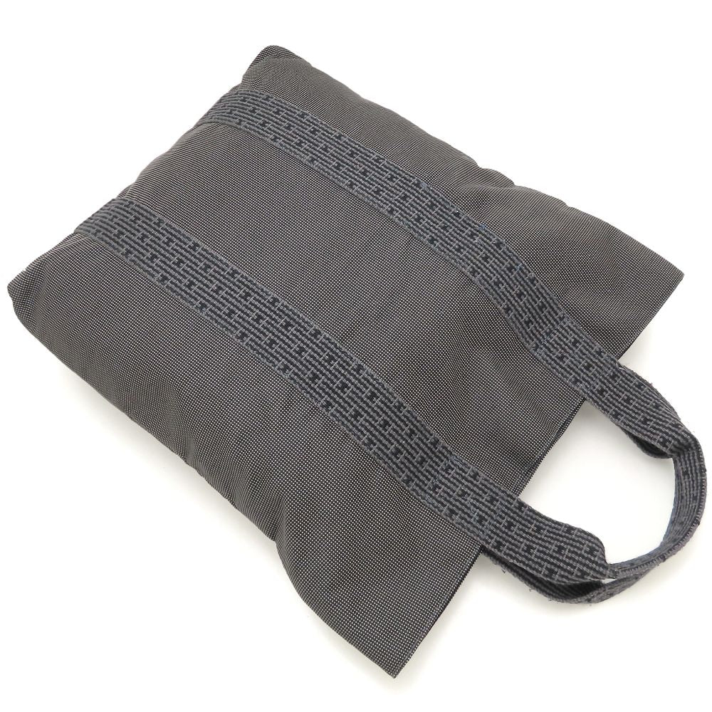 HERMES エルメス エールライン カバストート ハンドバッグ ナイロンキャンバス グレー メンズ/353320【中古】