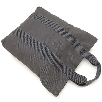 HERMES エルメス エールライン カバストート ハンドバッグ ナイロンキャンバス グレー メンズ/353320【中古】