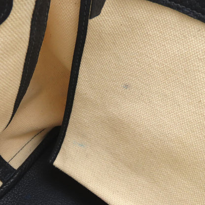 HERMES エルメス プティットサンチュールMM トートバッグ □K刻印 2007年 トワルアッシュxレザー アイボリー ネイビー レディース/353321【中古】