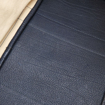 HERMES エルメス プティットサンチュールMM トートバッグ □K刻印 2007年 トワルアッシュxレザー アイボリー ネイビー レディース/353321【中古】