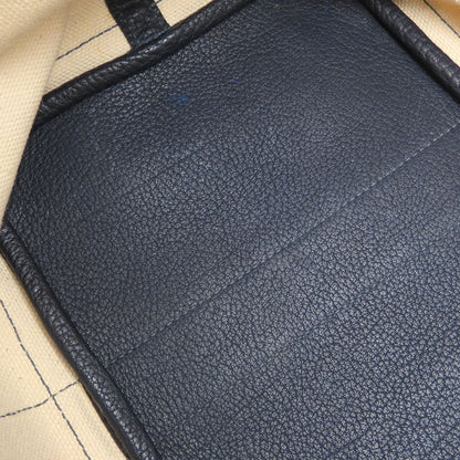 HERMES エルメス プティットサンチュールMM トートバッグ □K刻印 2007年 トワルアッシュxレザー アイボリー ネイビー レディース/353321【中古】