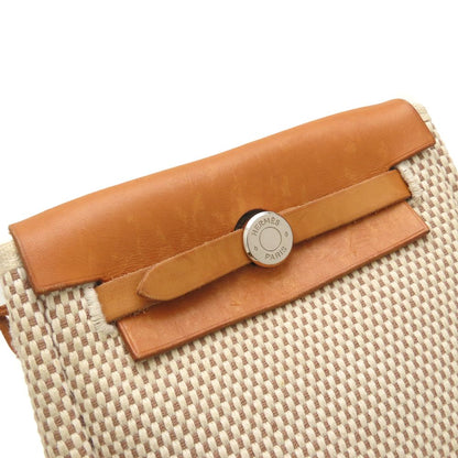 HERMES エルメス エールバッグTPM ショルダーバッグ トワルGMxレザー ブラック ナチュラル レディース/353322【中古】