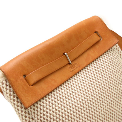 HERMES エルメス エールバッグTPM ショルダーバッグ トワルGMxレザー ブラック ナチュラル レディース/353322【中古】
