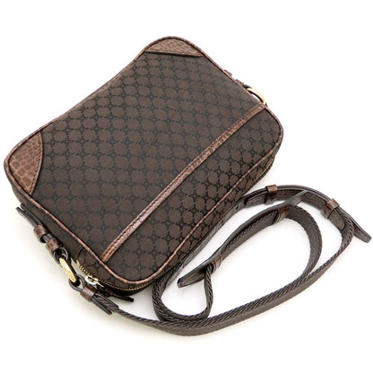 CELINE セリーヌ ショルダーバッグ マカダム柄 ヴィンテージ キャンバスx型押しレザー ブラウン レディース/353323【中古】