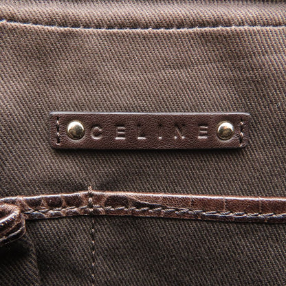 CELINE セリーヌ ショルダーバッグ マカダム柄 ヴィンテージ キャンバスx型押しレザー ブラウン レディース/353323【中古】