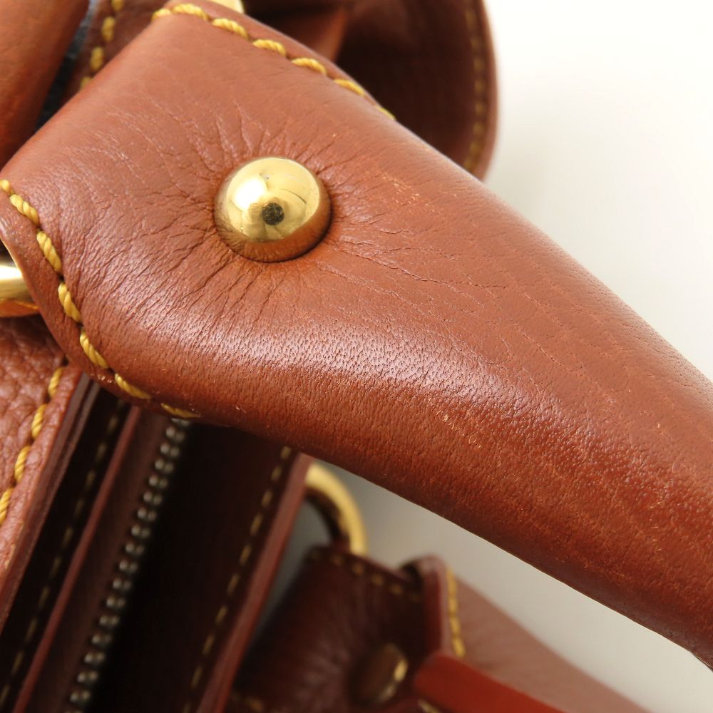 CELINE セリーヌ ブギーバッグ マカダム ハンドバッグ デニムxレザー ブルー ブラウン レディース/353324【中古】