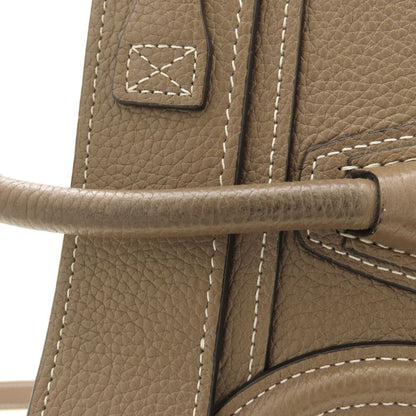 CELINE セリーヌ ラゲージナノショッパー 189243DRU.09SO ハンドバッグ 2Way レザー スリ グレージュ系 レディース/353325【中古】