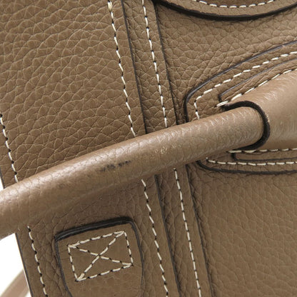 CELINE セリーヌ ラゲージナノショッパー 189243DRU.09SO ハンドバッグ 2Way レザー スリ グレージュ系 レディース/353325【中古】