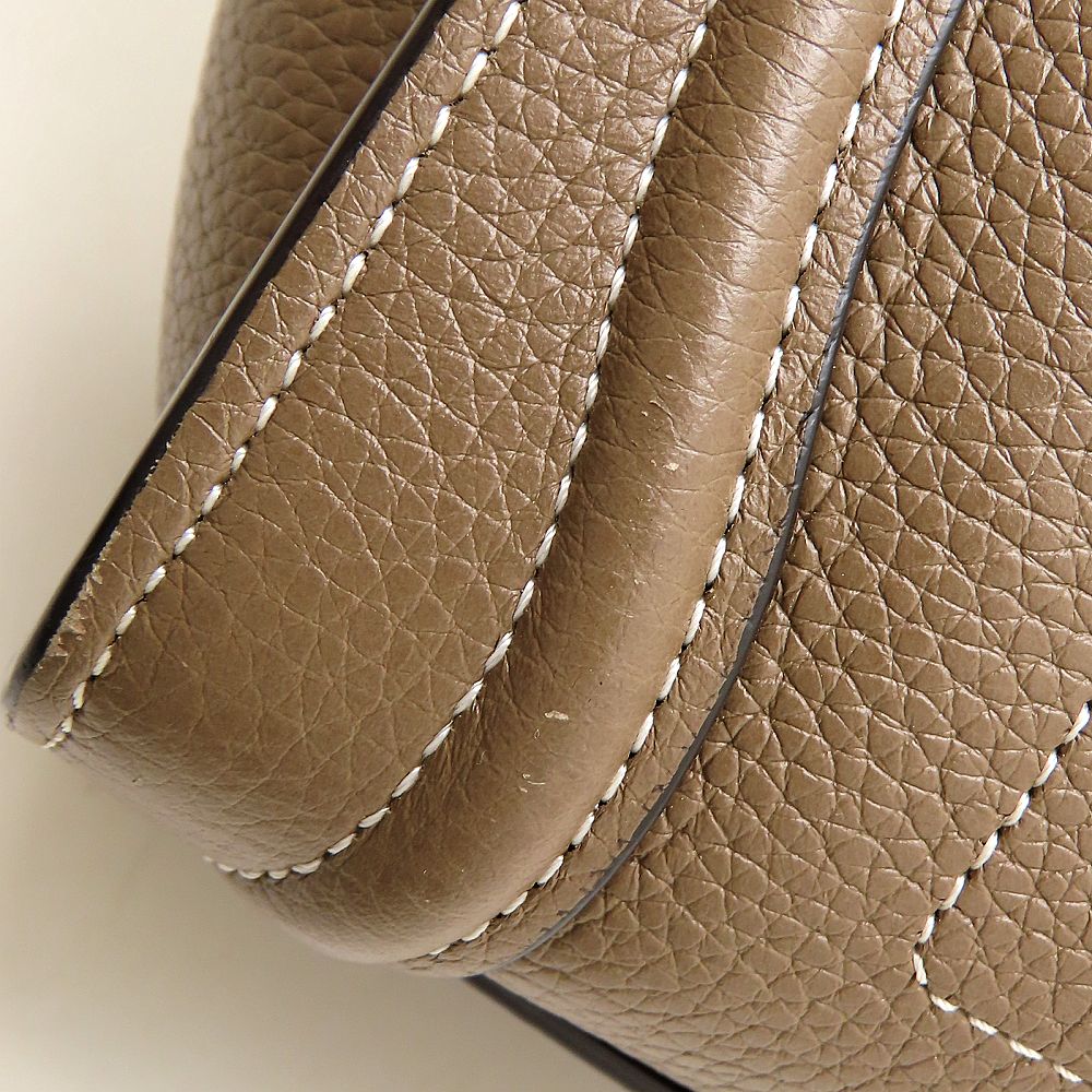 CELINE セリーヌ ラゲージナノショッパー 189243DRU.09SO ハンドバッグ 2Way レザー スリ グレージュ系 レディース/353325【中古】