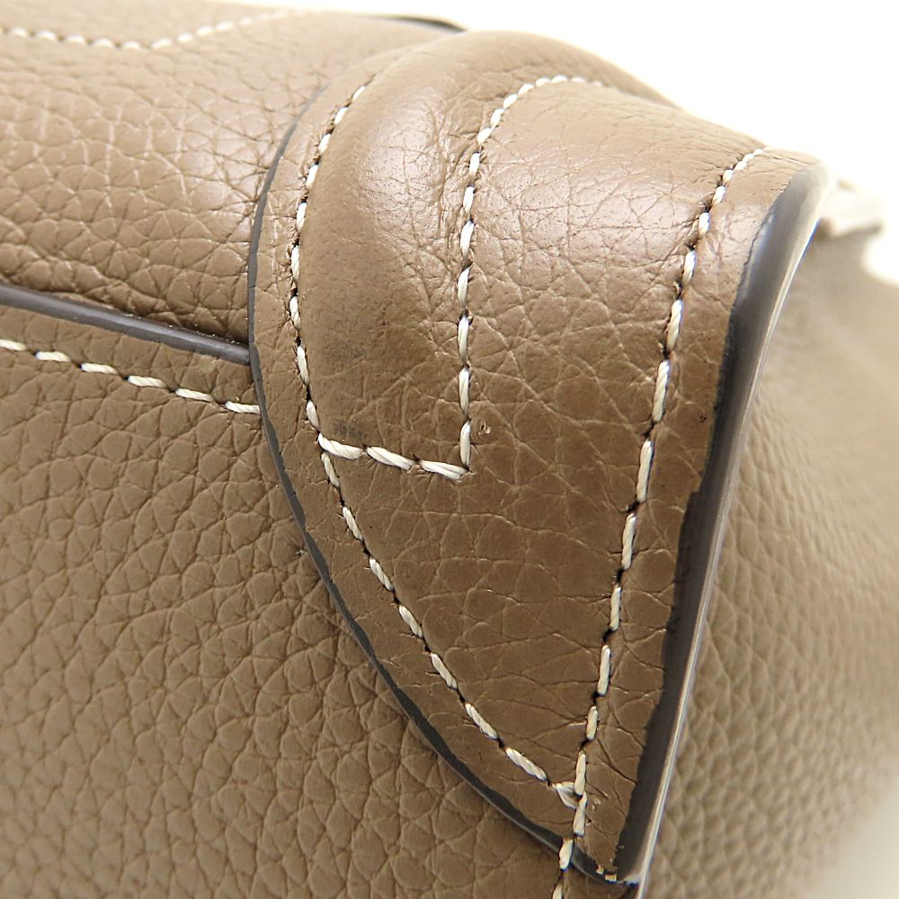 CELINE セリーヌ ラゲージナノショッパー 189243DRU.09SO ハンドバッグ 2Way レザー スリ グレージュ系 レディース/353325【中古】