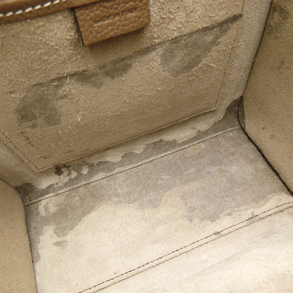 CELINE セリーヌ ラゲージナノショッパー 189243DRU.09SO ハンドバッグ 2Way レザー スリ グレージュ系 レディース/353325【中古】