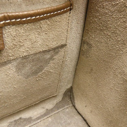 CELINE セリーヌ ラゲージナノショッパー 189243DRU.09SO ハンドバッグ 2Way レザー スリ グレージュ系 レディース/353325【中古】