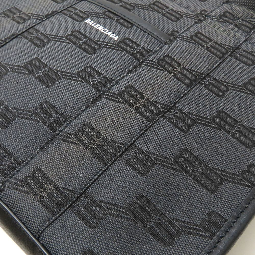 BALENCIAGA バレンシアガ ハードウェア 714187 トートバッグ キャンバスxレザー ブラック レディース/353326【中古】