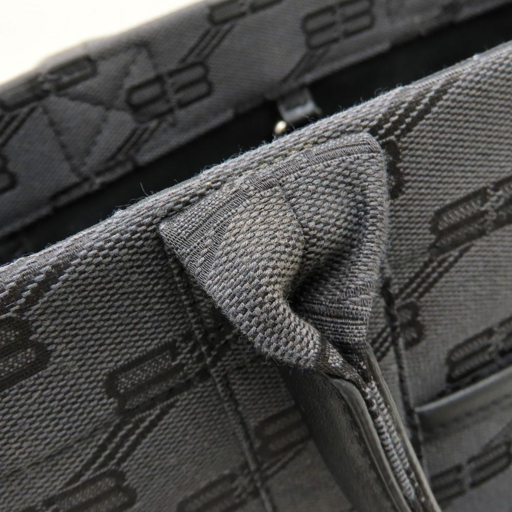BALENCIAGA バレンシアガ ハードウェア 714187 トートバッグ キャンバスxレザー ブラック レディース/353326【中古】
