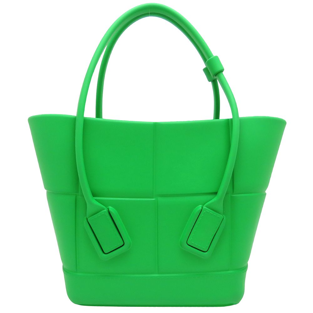 BOTTEGAVENETA ボッテガヴェネタ アルコ ハンドバッグ ラバー グリーン レディース/353327【中古】