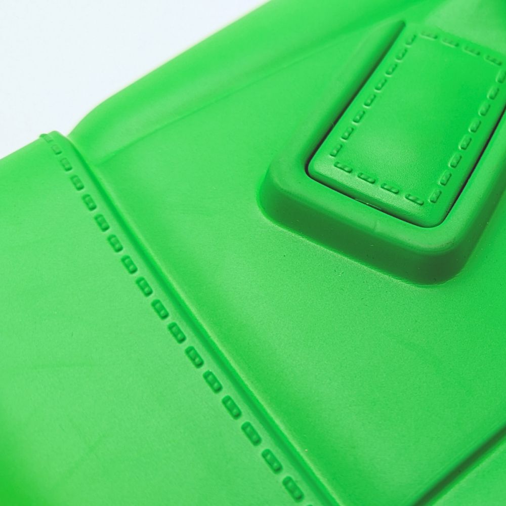 BOTTEGAVENETA ボッテガヴェネタ アルコ ハンドバッグ ラバー グリーン レディース/353327【中古】